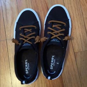 Brand new black slip on sperrys size 7